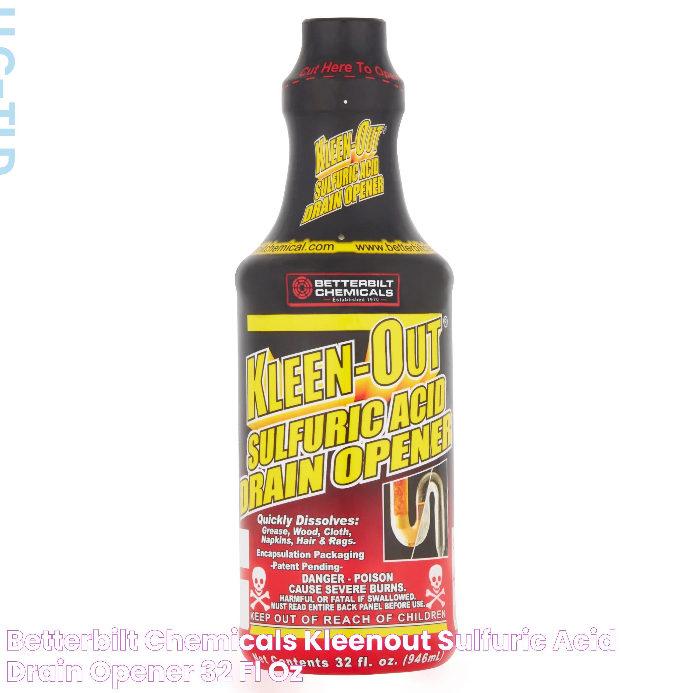 Betterbilt Chemicals KleenOut Sulfuric Acid Drain Opener, 32 fl oz