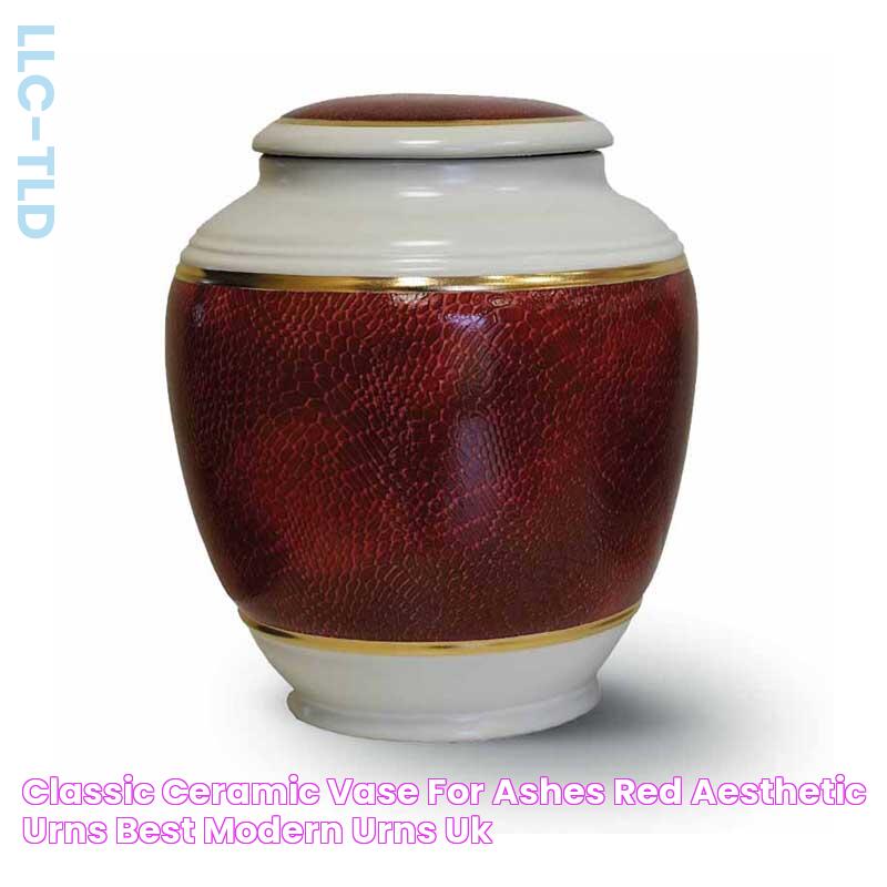 Classic Ceramic Vase for Ashes Red Aesthetic Urns Best modern Urns UK