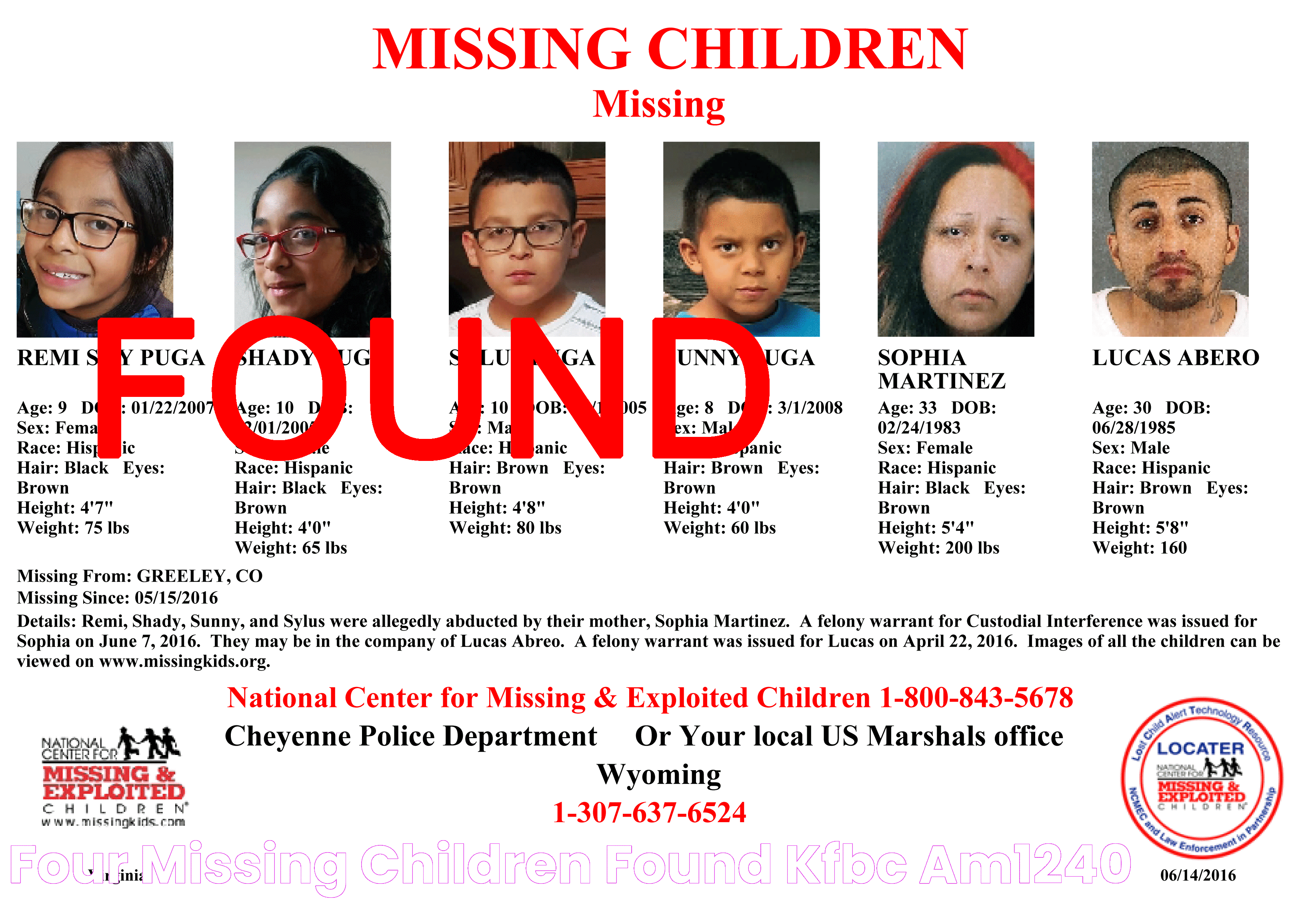 Four Missing Children Found KFBC AM1240