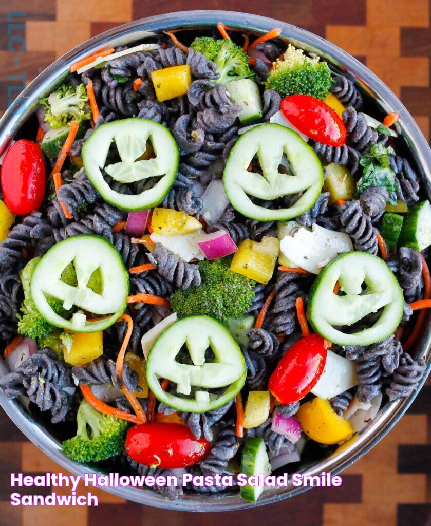 Healthy Halloween Pasta Salad Smile Sandwich