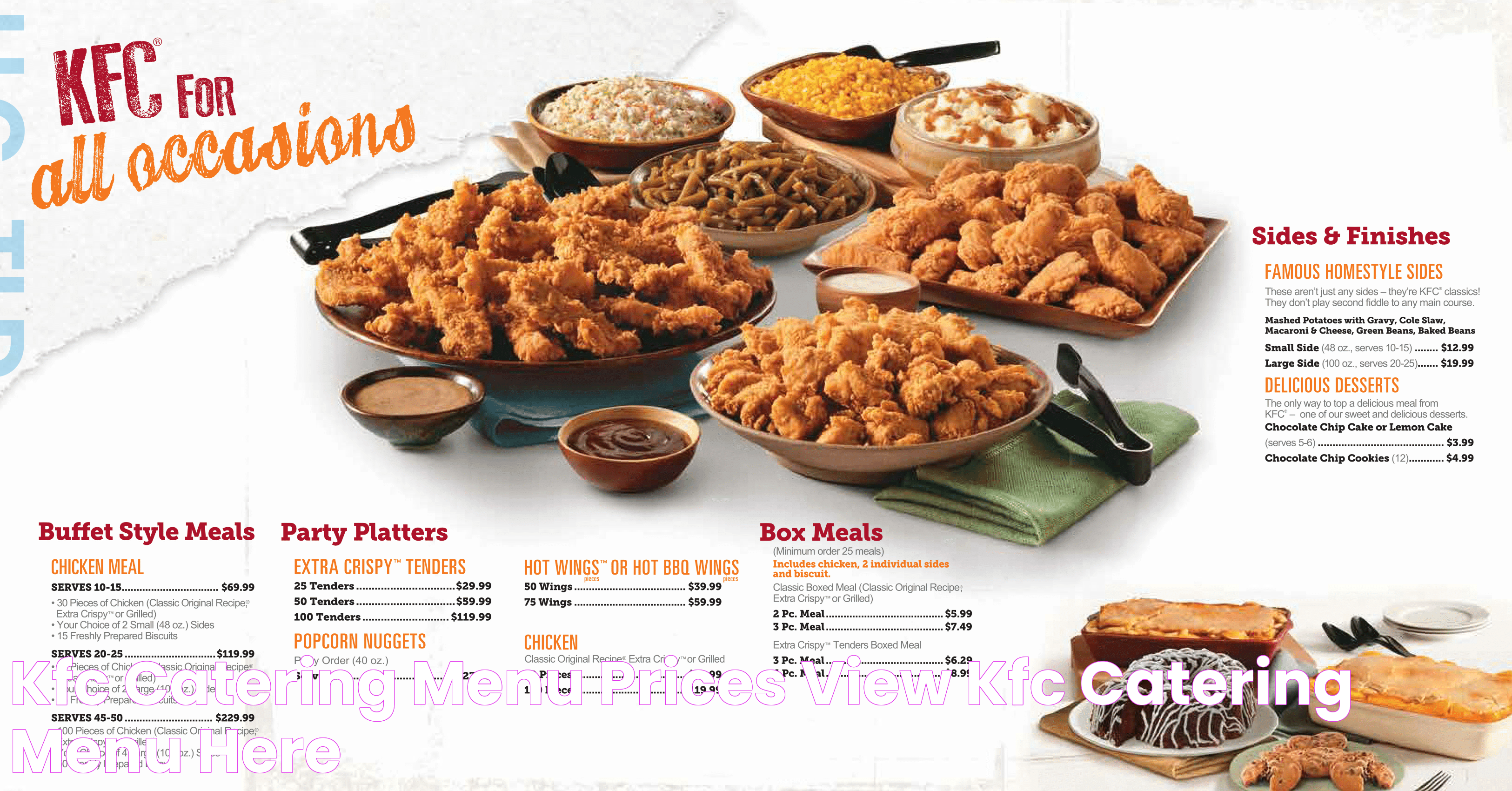 KFC CATERING MENU PRICES View KFC Catering Menu Here