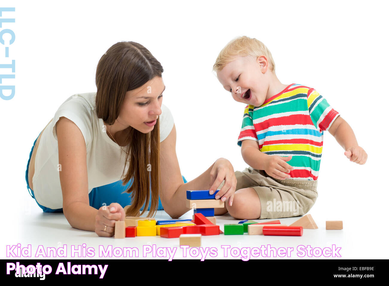 kid and his mom play toys together Stock Photo Alamy