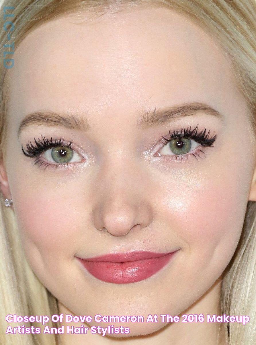 Closeup of Dove Cameron at the 2016 MakeUp Artists and Hair Stylists