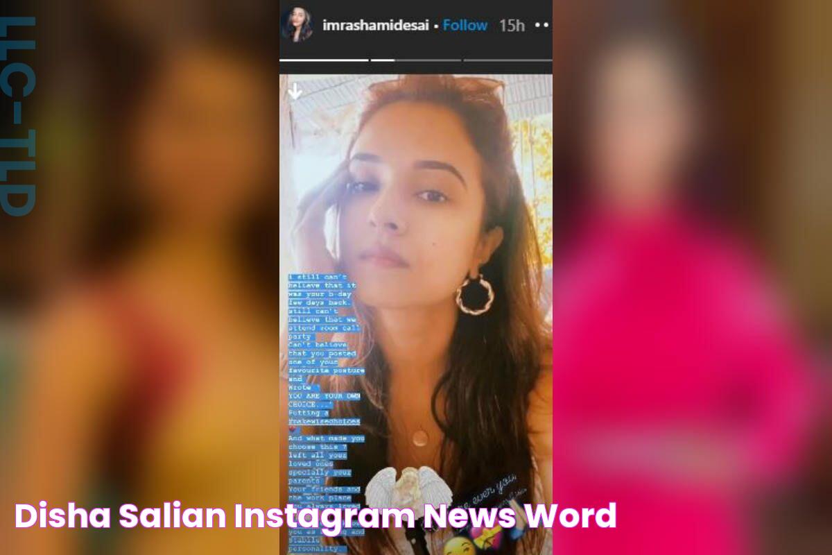 Disha Salian Instagram news word