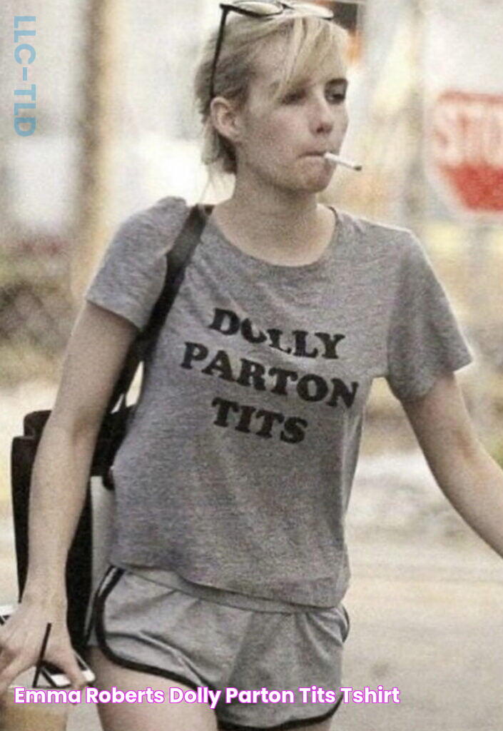 Emma Roberts DOLLY PARTON TITS TShirt