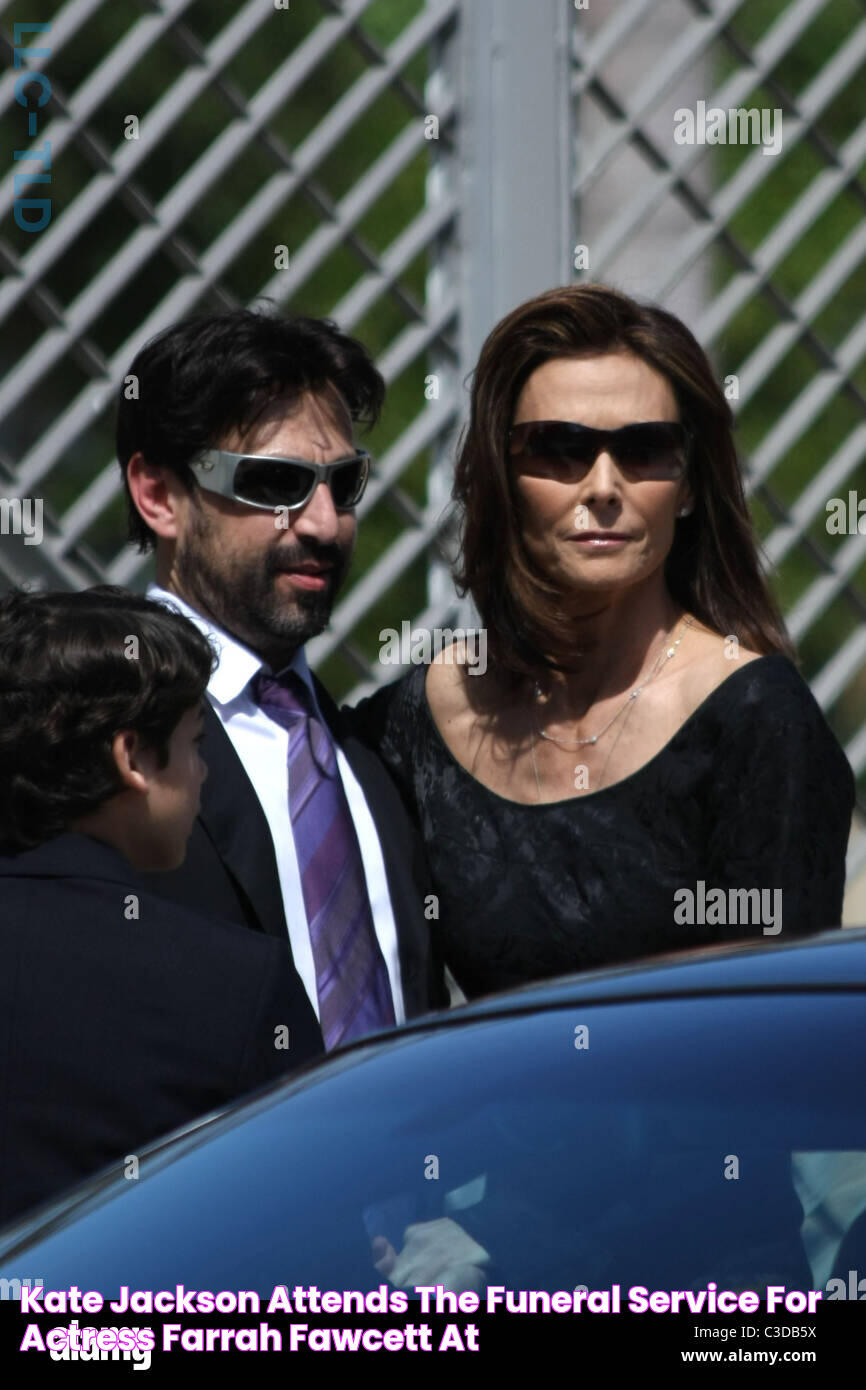 Kate Jackson attends the funeral service for actress Farrah Fawcett at