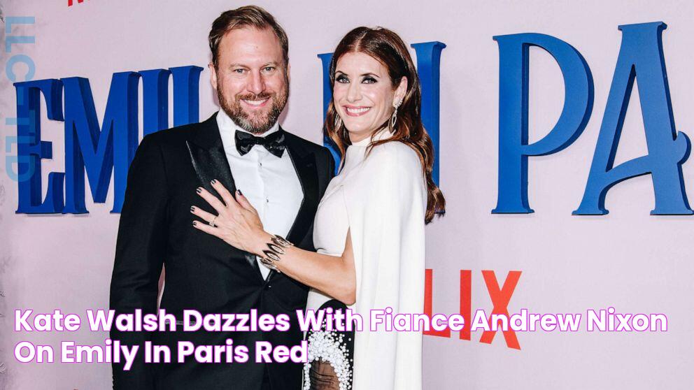 Kate Walsh dazzles with fiance Andrew Nixon on 'Emily in Paris' red