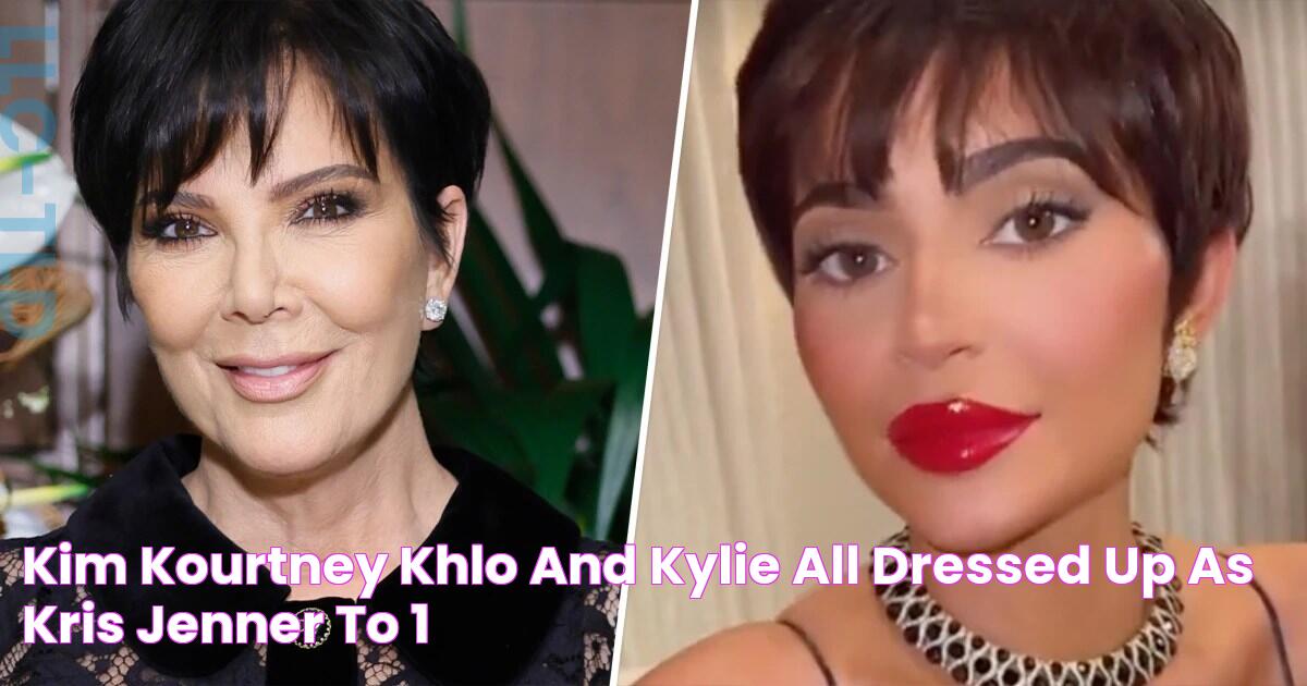 Kim, Kourtney, Khloé and Kylie all dressed up as Kris Jenner to