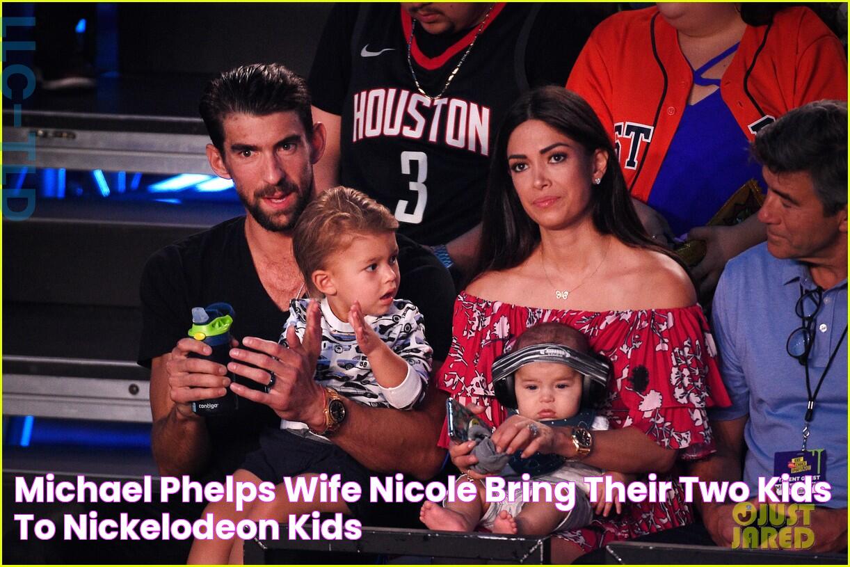 Michael Phelps & Wife Nicole Bring Their Two Kids to Nickelodeon Kids