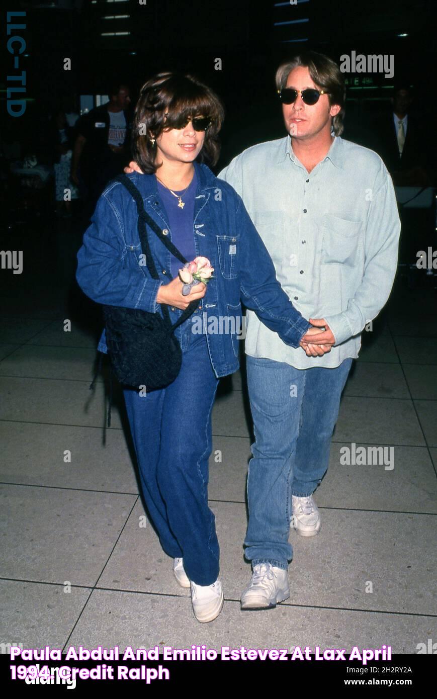 Paula Abdul and Emilio Estevez at LAX April 1994. Credit Ralph