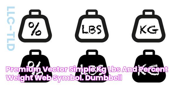 Premium Vector Simple kg, lbs and percent weight web symbol. dumbbell