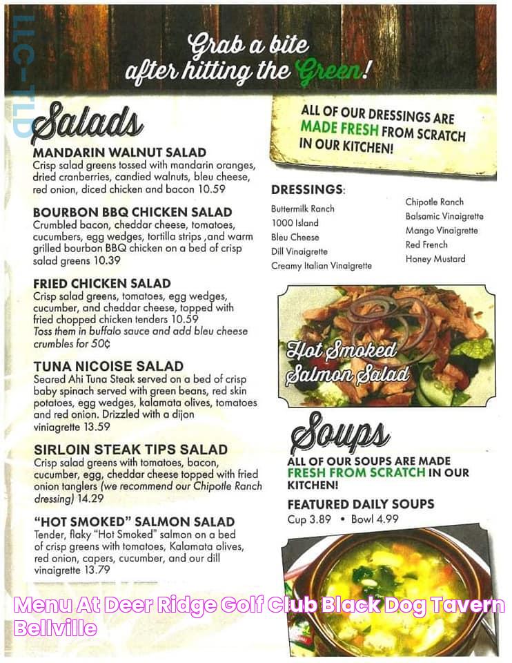 Menu at Deer Ridge Golf Club & Black Dog Tavern, Bellville