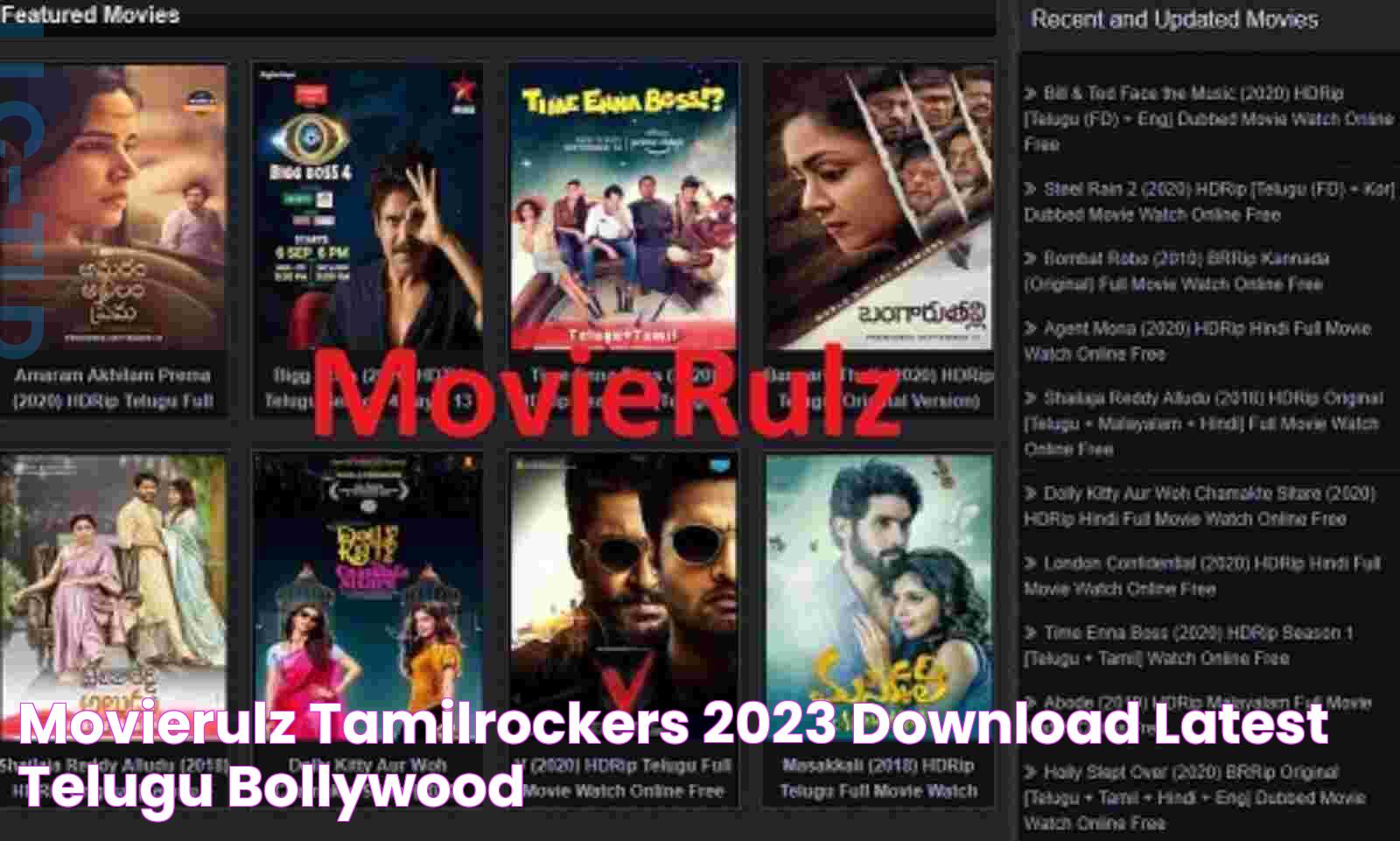 Movierulz Tamilrockers 2023 Download Latest Telugu, Bollywood