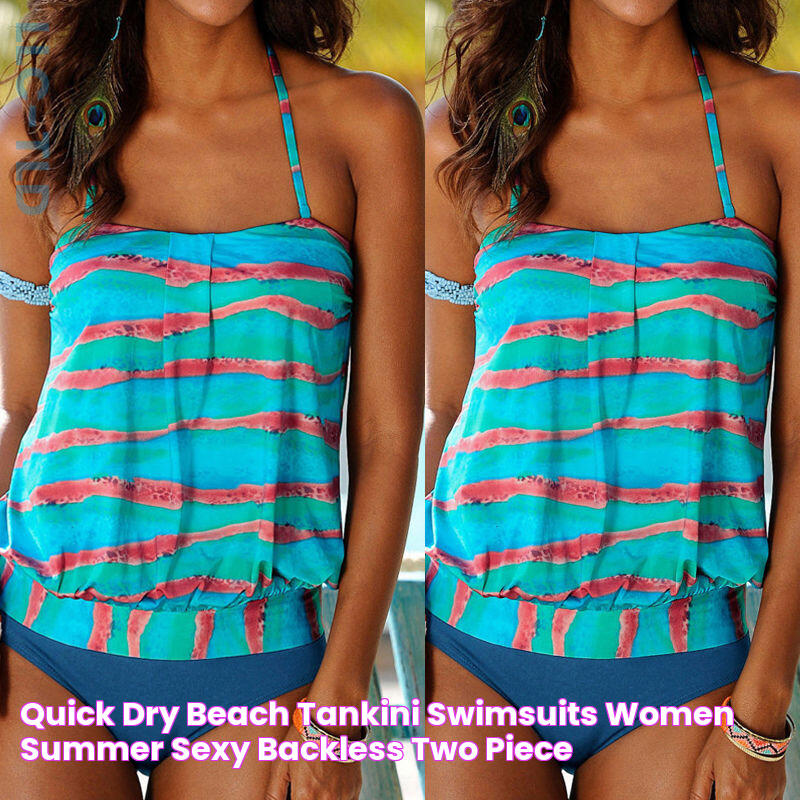 Quick Dry Beach Tankini Swimsuits Women Summer Sexy Backless Two piece