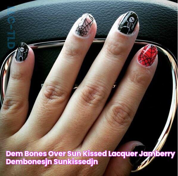 Dem Bones over Sun Kissed lacquer jamberry dembonesjn sunkissedjn 