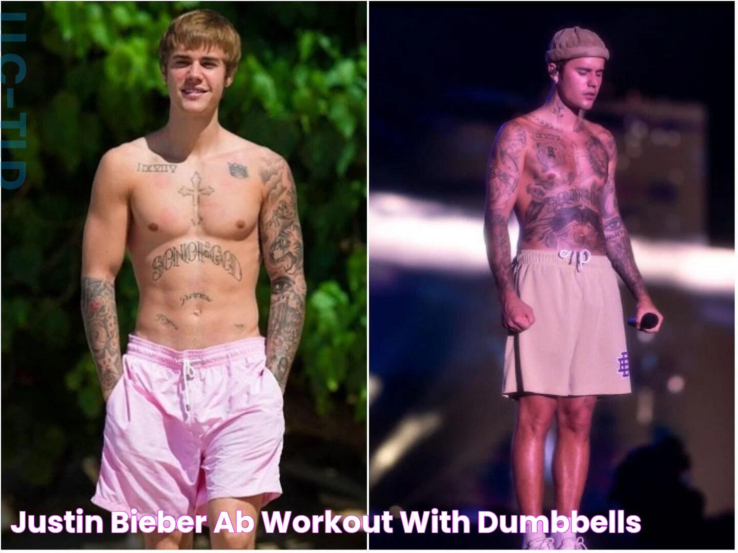 Justin Bieber Ab Workout with dumbbells