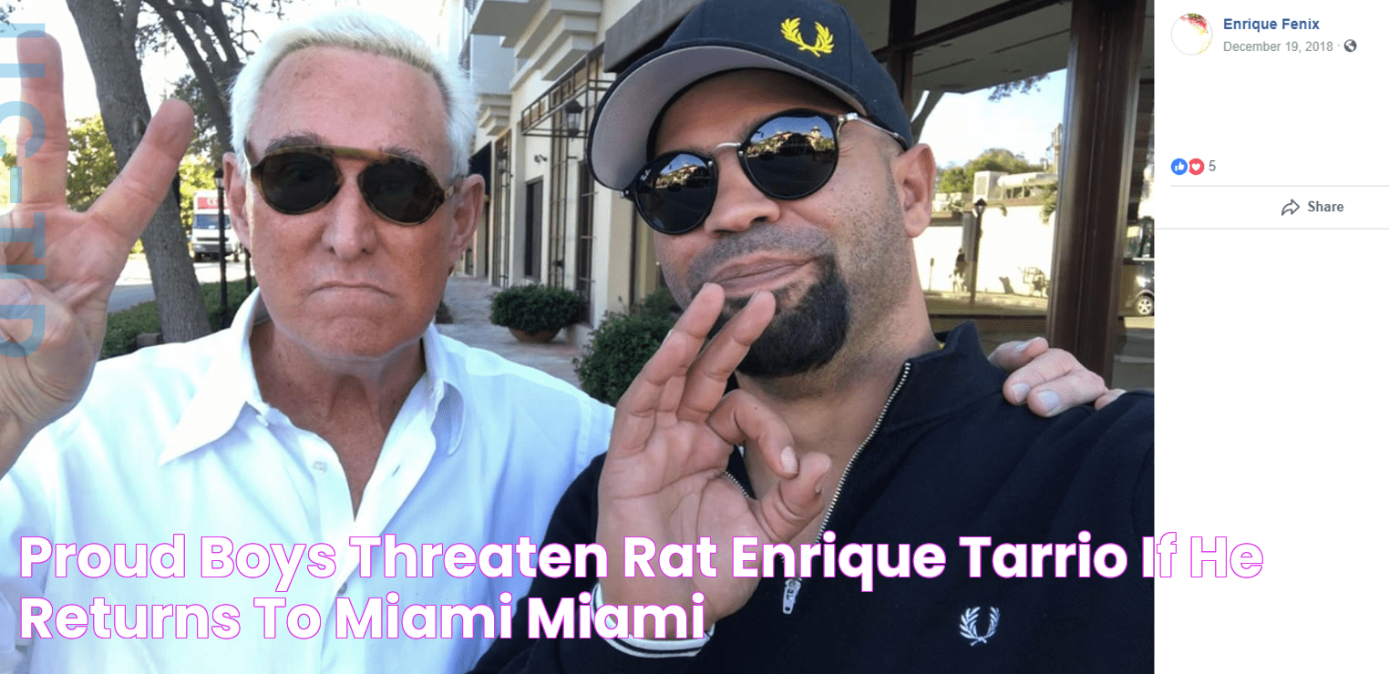 Proud Boys Threaten "Rat" Enrique Tarrio if He Returns to Miami Miami