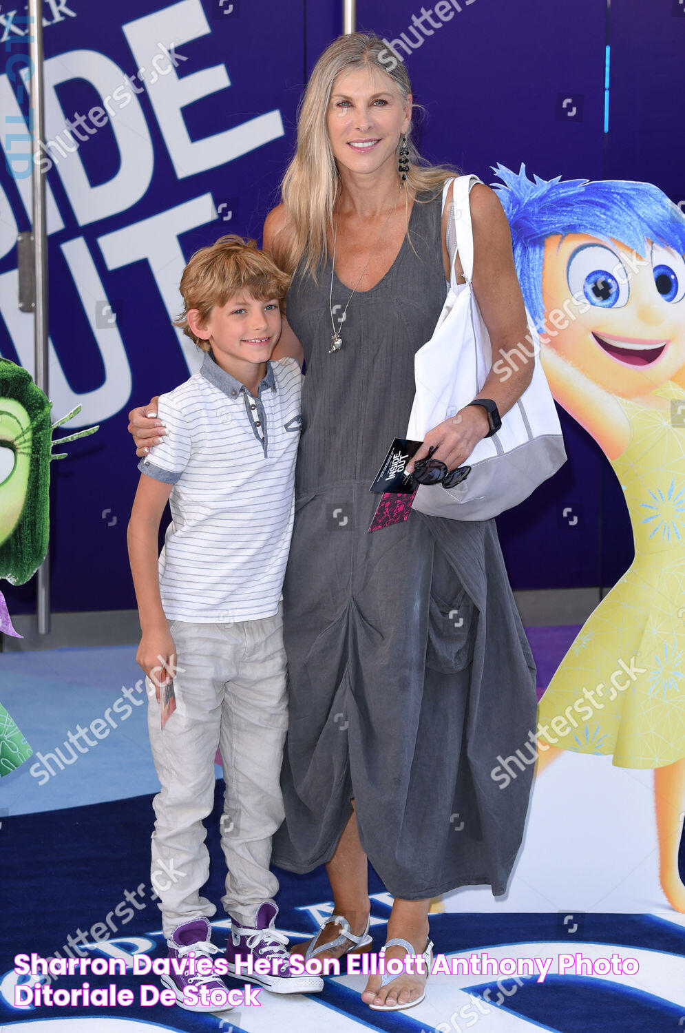 SHARRON DAVIES HER SON ELLIOTT ANTHONY Photo éditoriale de stock