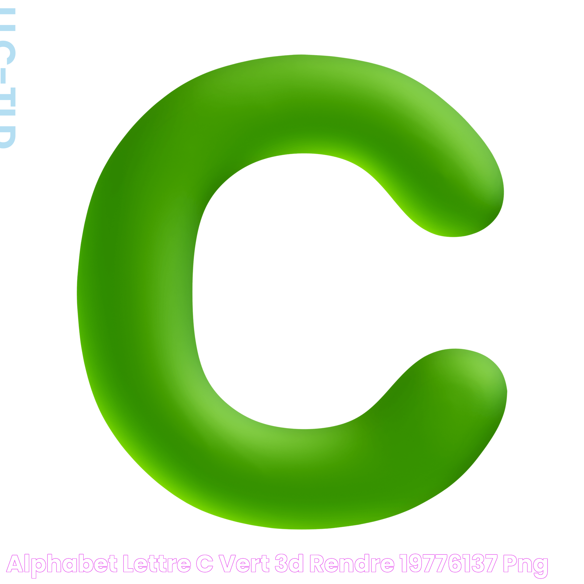 alphabet lettre c vert 3d rendre 19776137 PNG