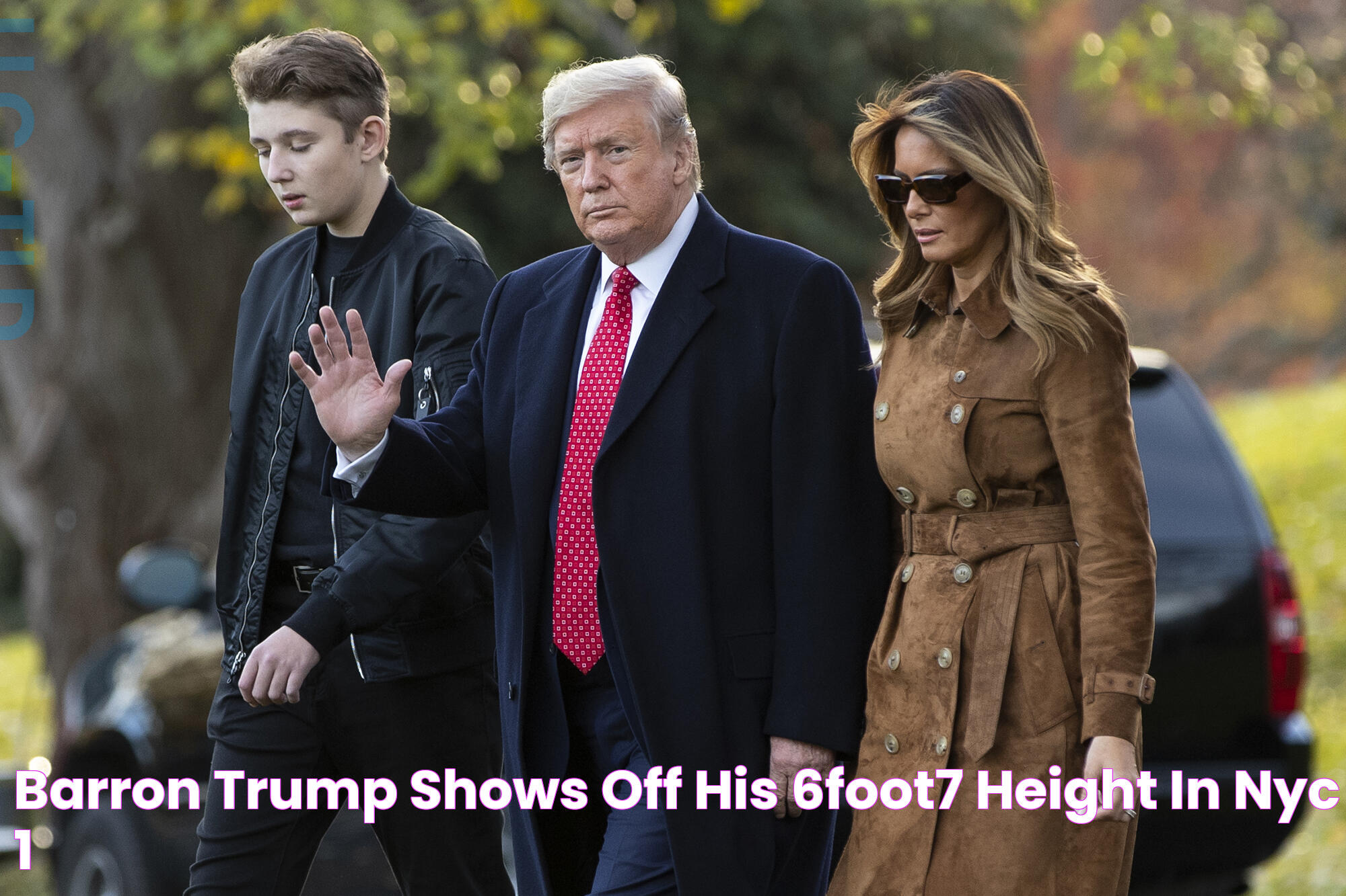 Barron Trump shows off his 6foot7 height in NYC