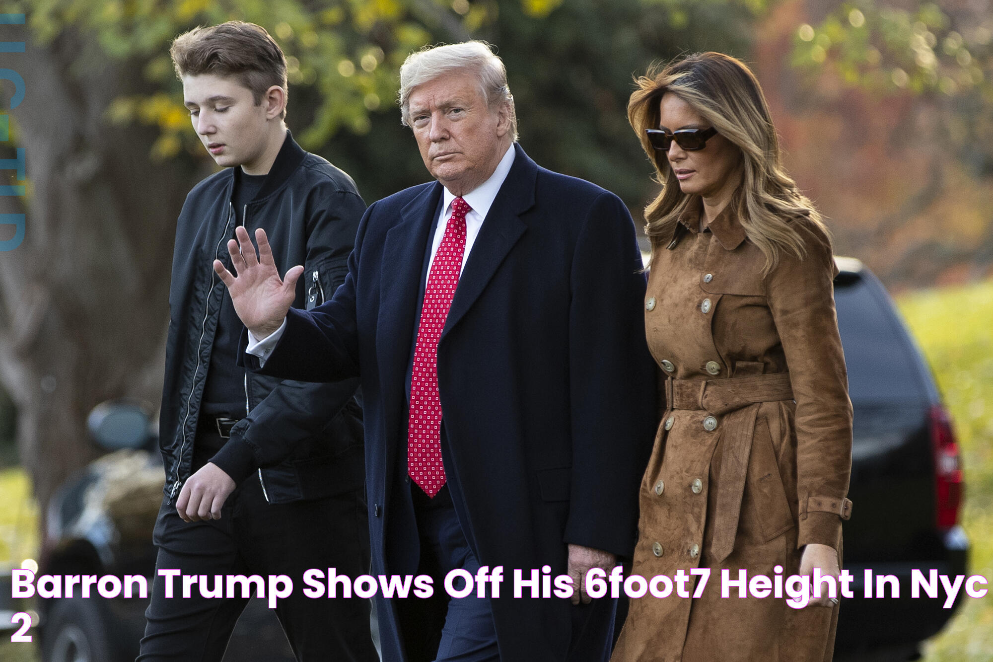 Barron Trump shows off his 6foot7 height in NYC