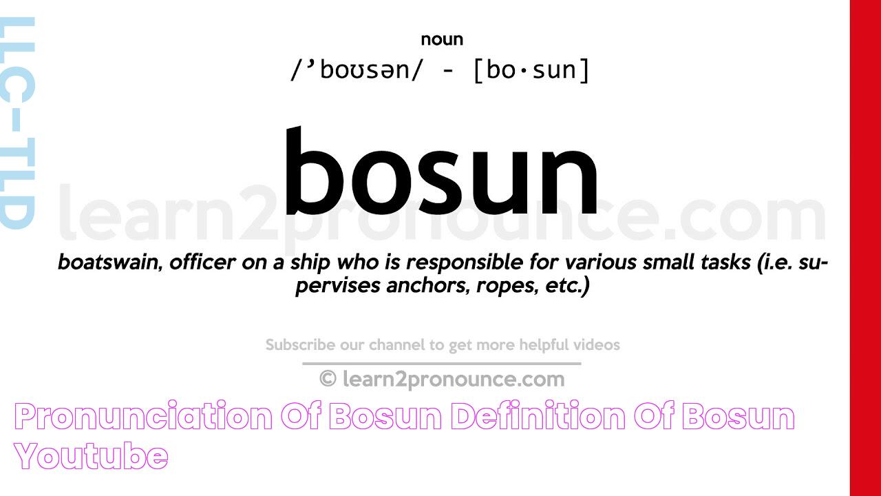 Pronunciation of Bosun Definition of Bosun YouTube