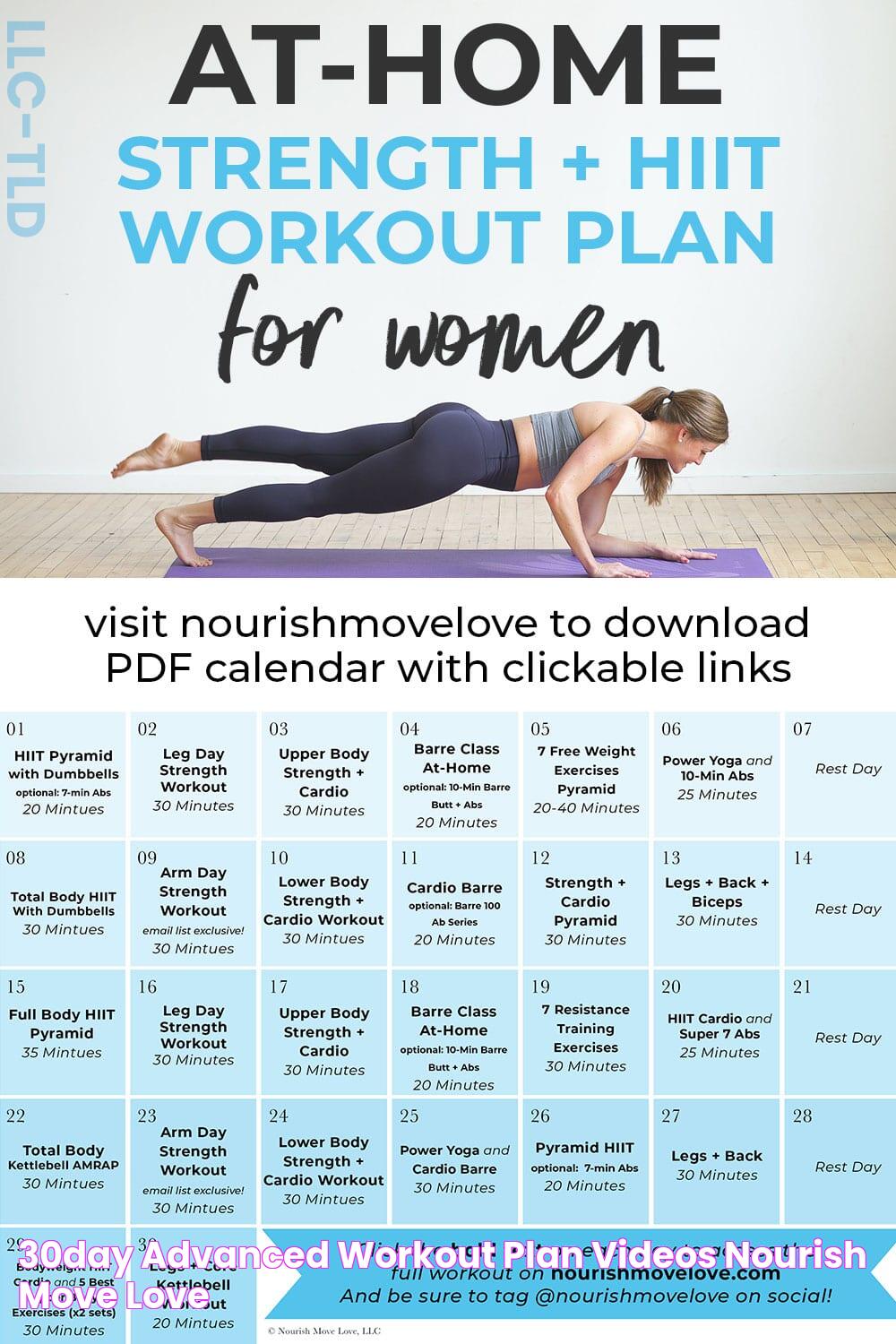 30Day Advanced Workout Plan (Videos) Nourish Move Love