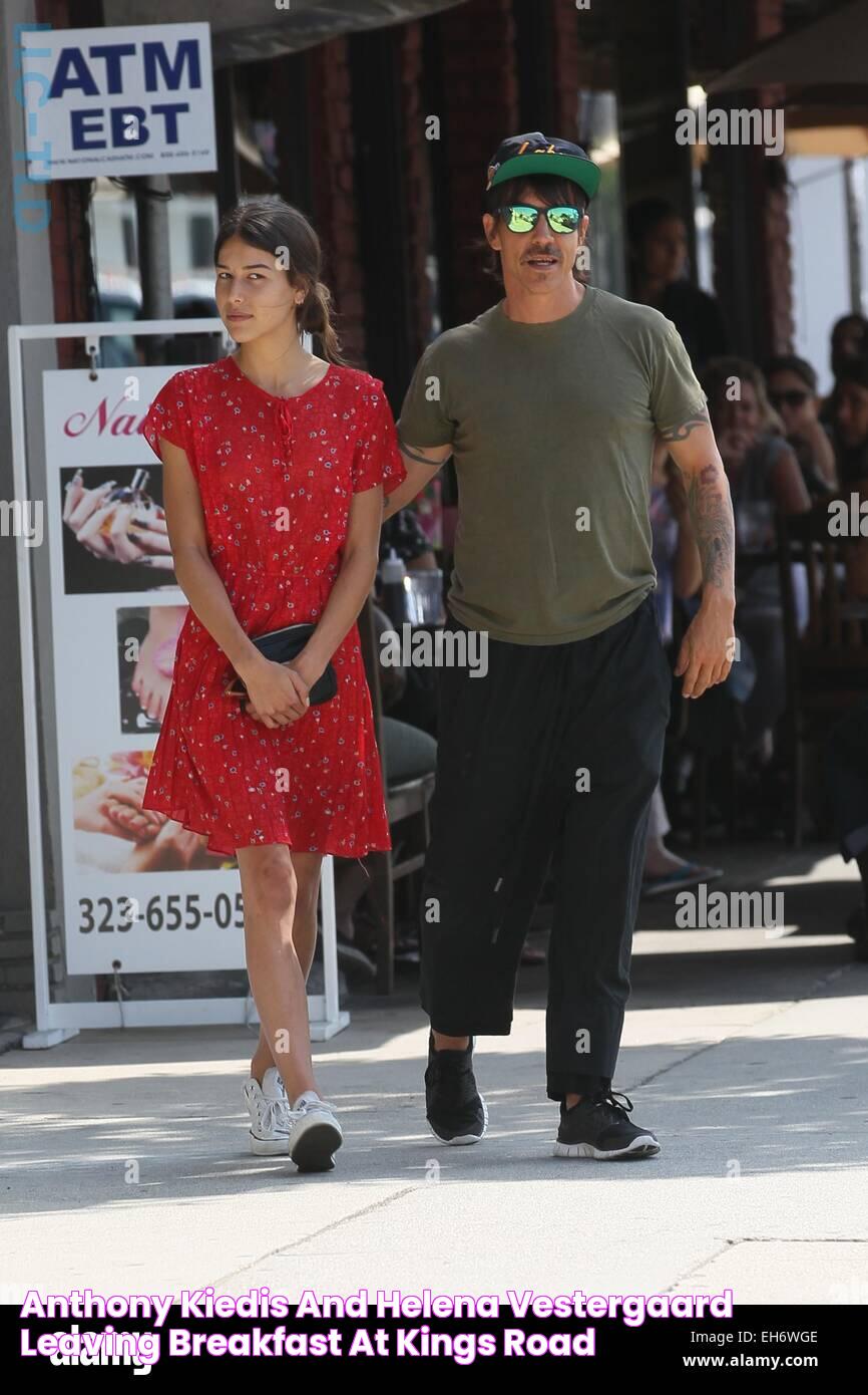 Anthony Kiedis and Helena Vestergaard leaving breakfast at Kings road