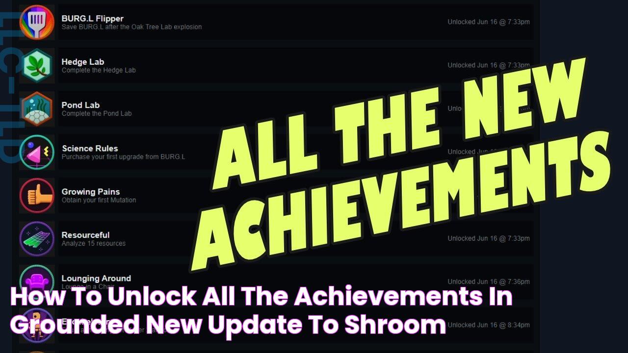 How To Unlock All The Achievements In Grounded New Update to Shroom