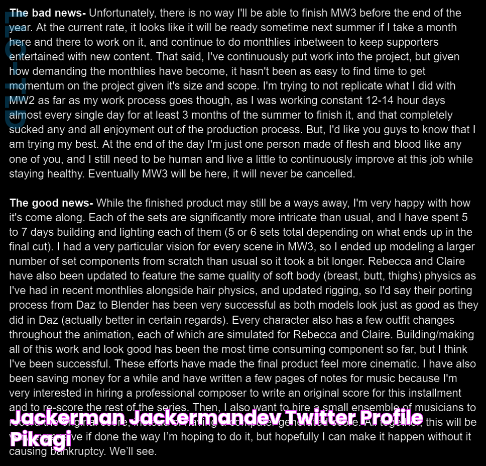 Jackerman JackermanDev Twitter profile Pikagi