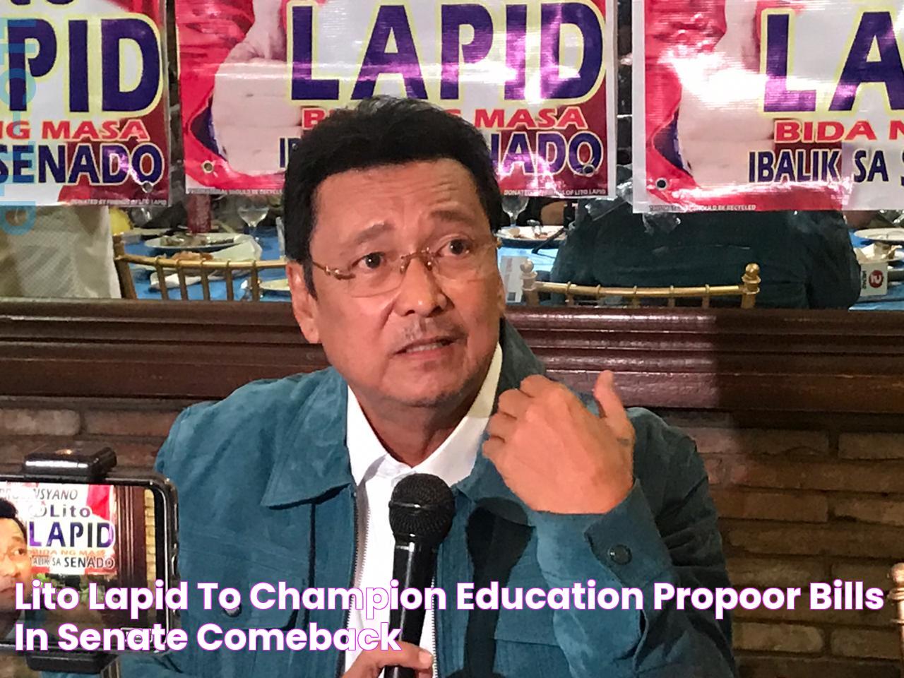 Lito Lapid to champion education, propoor bills in Senate comeback