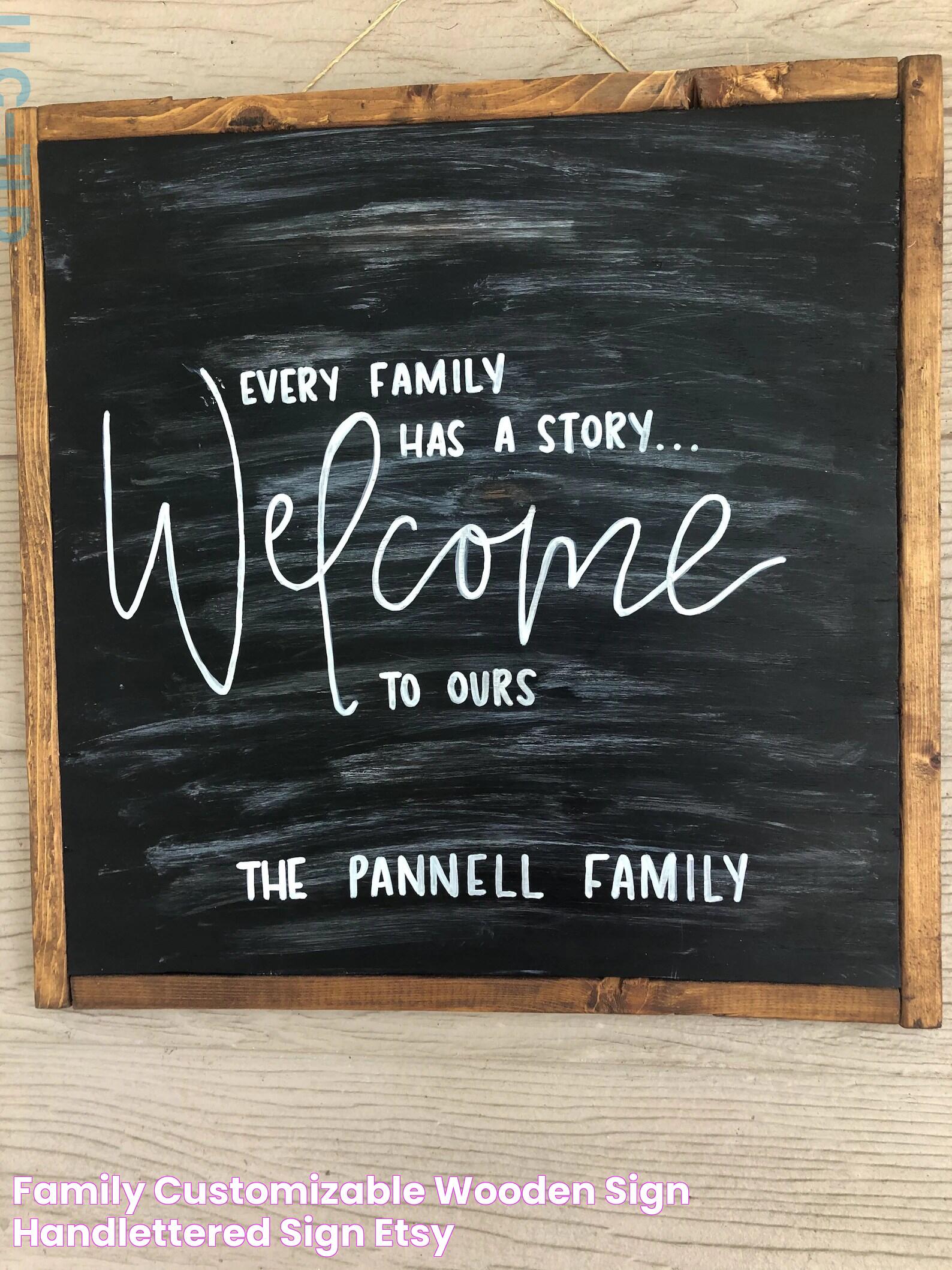 family customizable wooden sign Handlettered sign Etsy