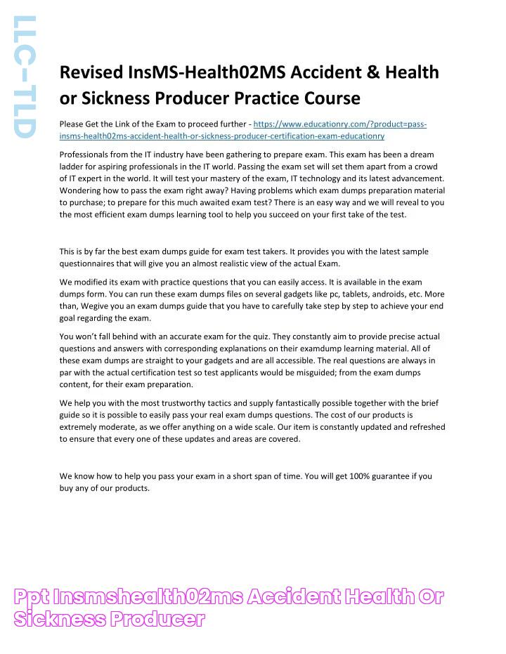 PPT InsMSHealth02MS Accident & Health or Sickness Producer