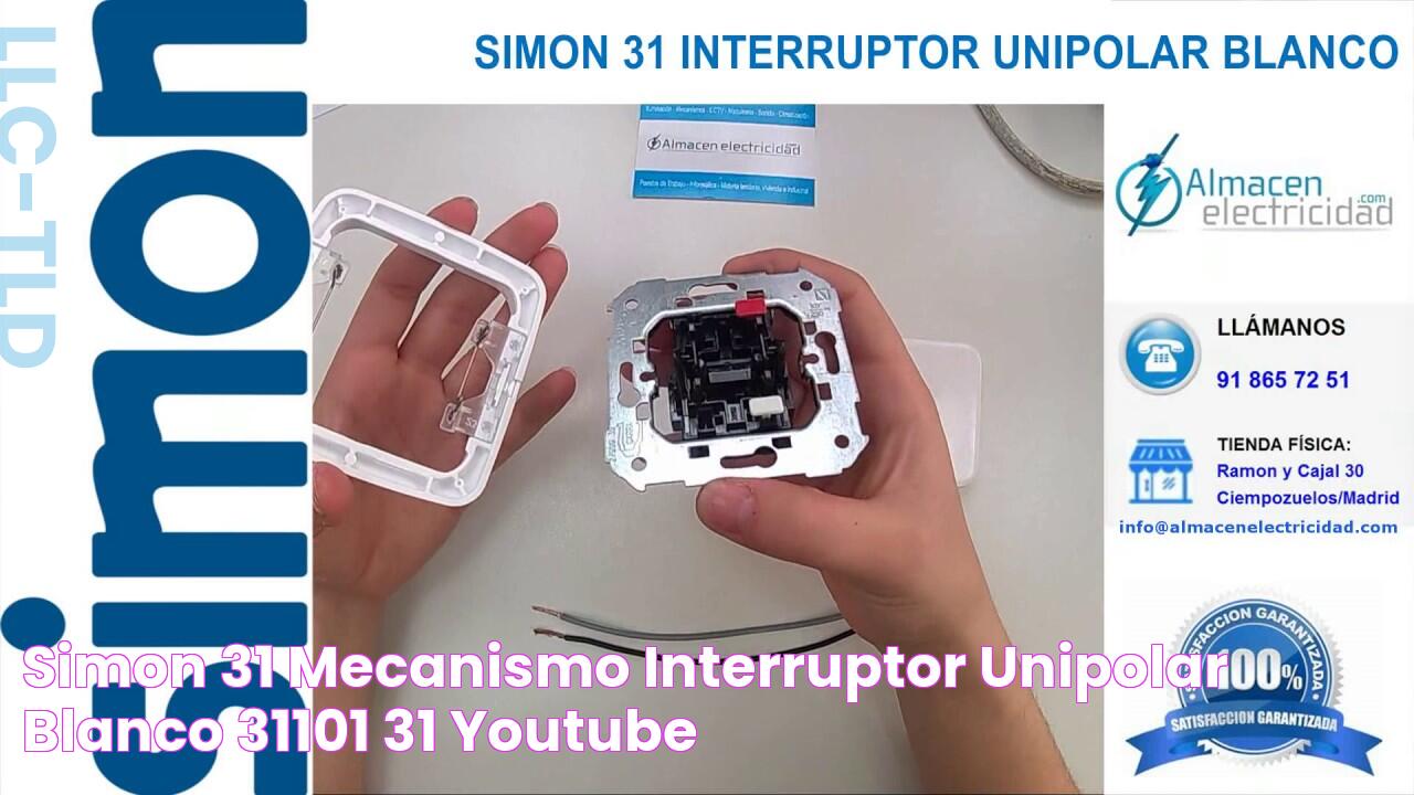 SIMON 31 MECANISMO INTERRUPTOR UNIPOLAR BLANCO 31101 31 YouTube