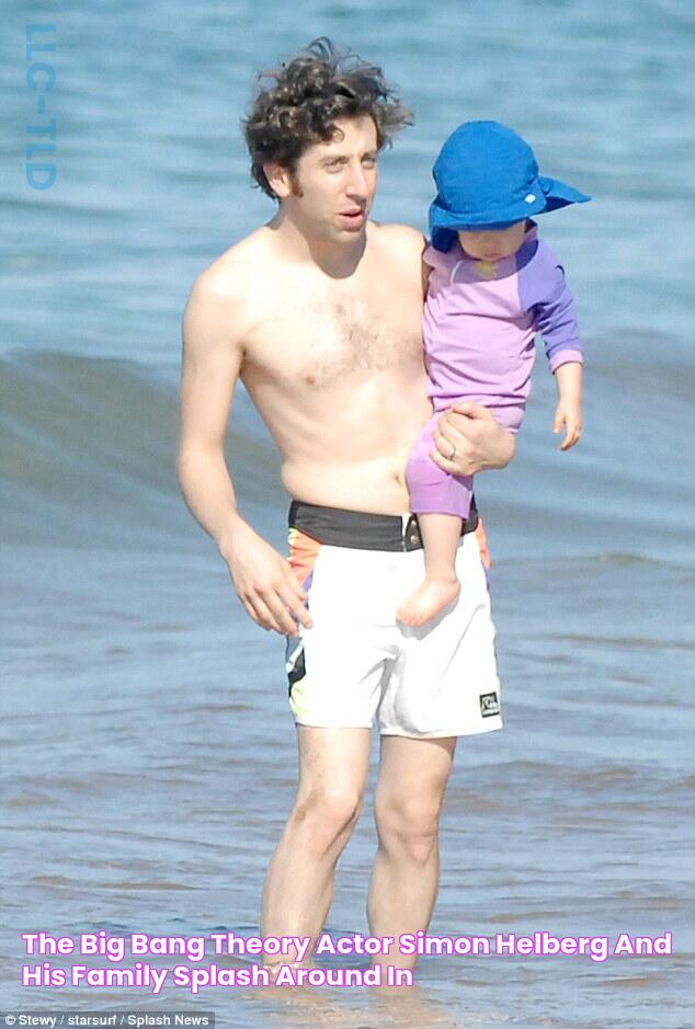 The Big Bang Theory actor Simon Helberg and his family splash around in