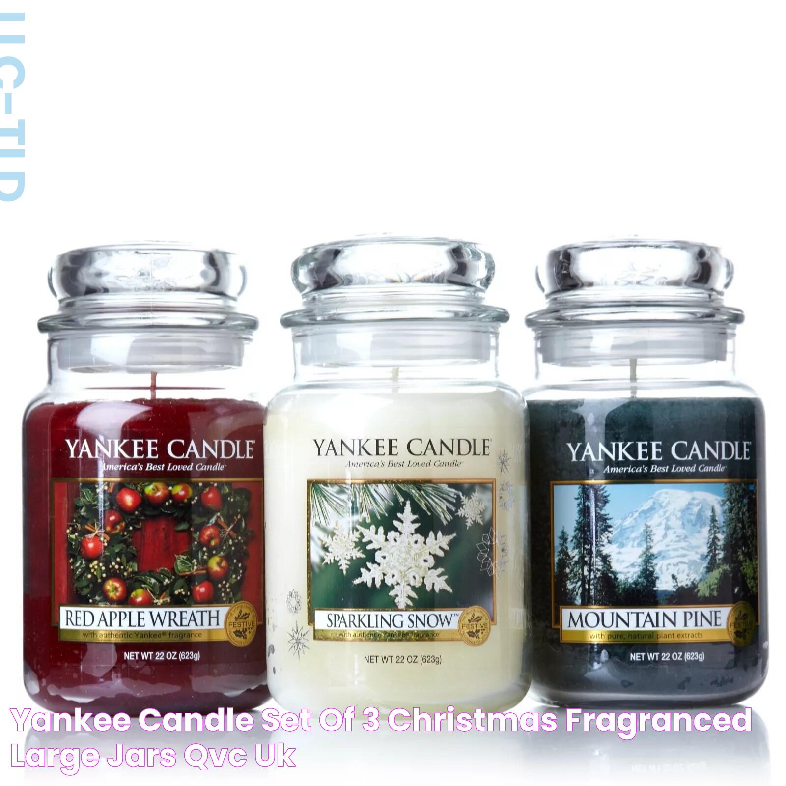 Yankee Candle Set of 3 Christmas Fragranced Large Jars QVC UK