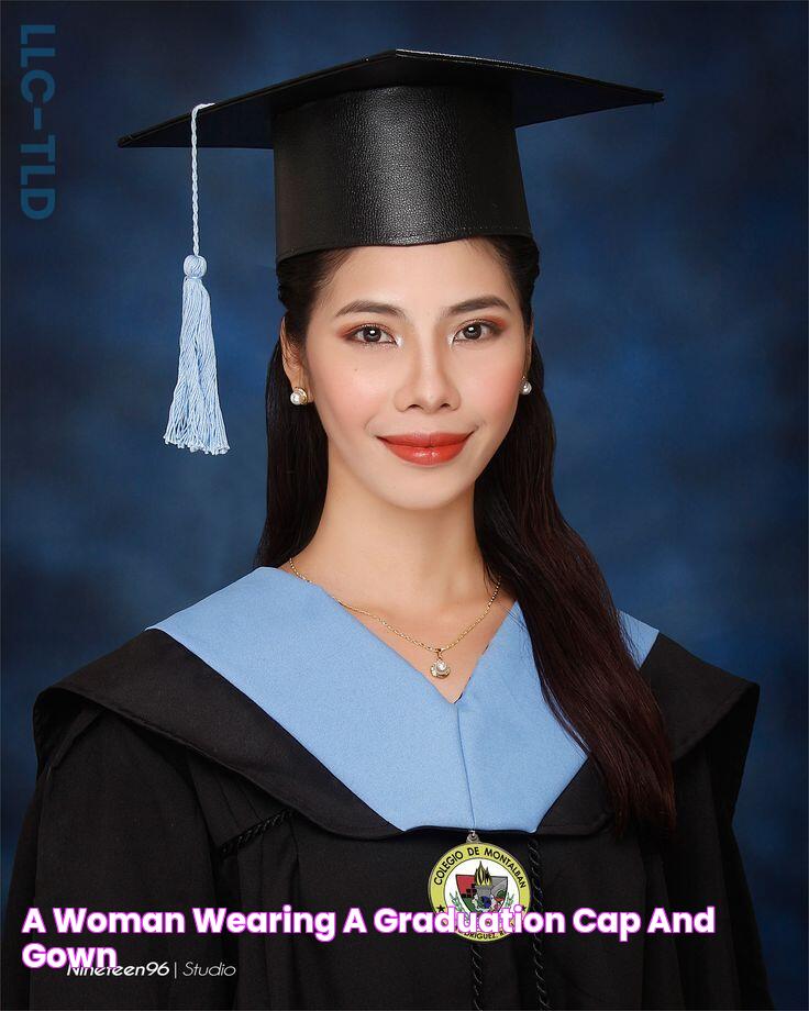 a woman wearing a graduation cap and gown