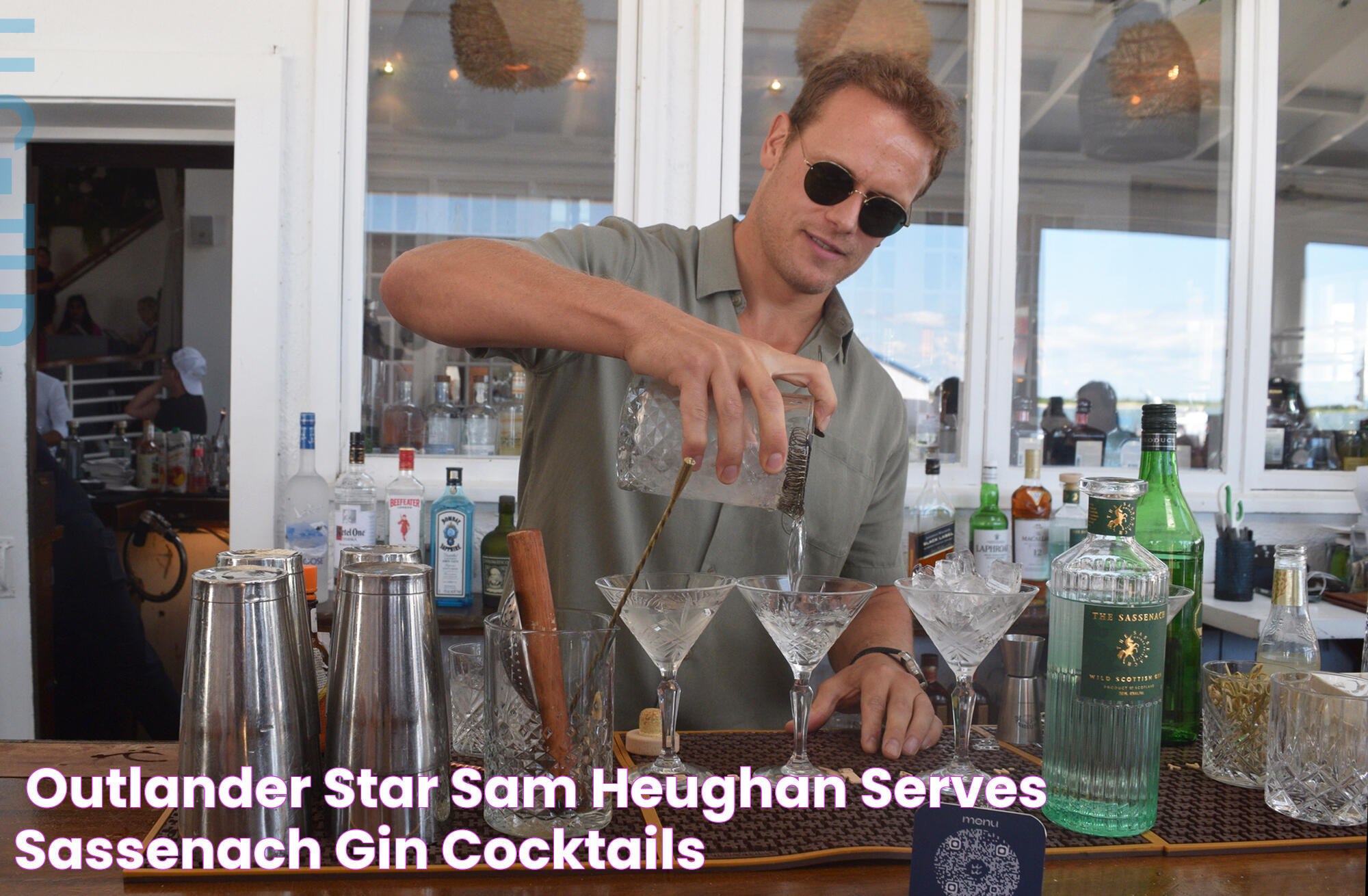 'Outlander' Star Sam Heughan Serves Sassenach Gin Cocktails