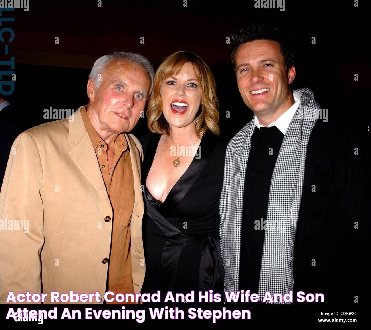 Actor Robert Conrad and his Wife and son attend an Evening with Stephen