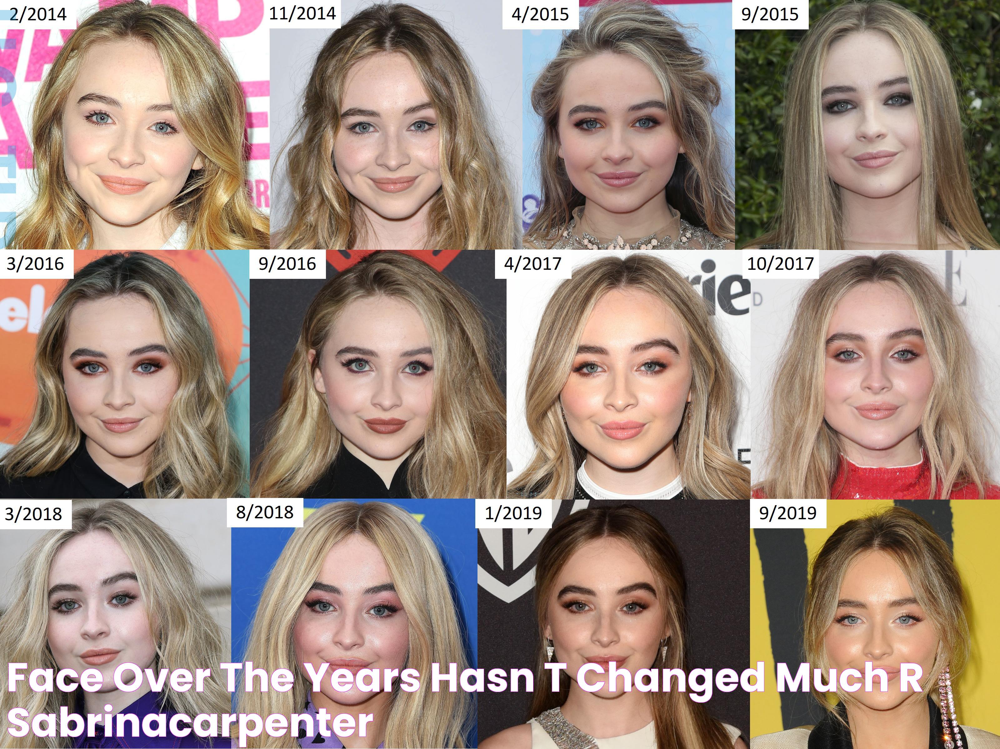 Face over the years (hasn't changed much) r/SabrinaCarpenter