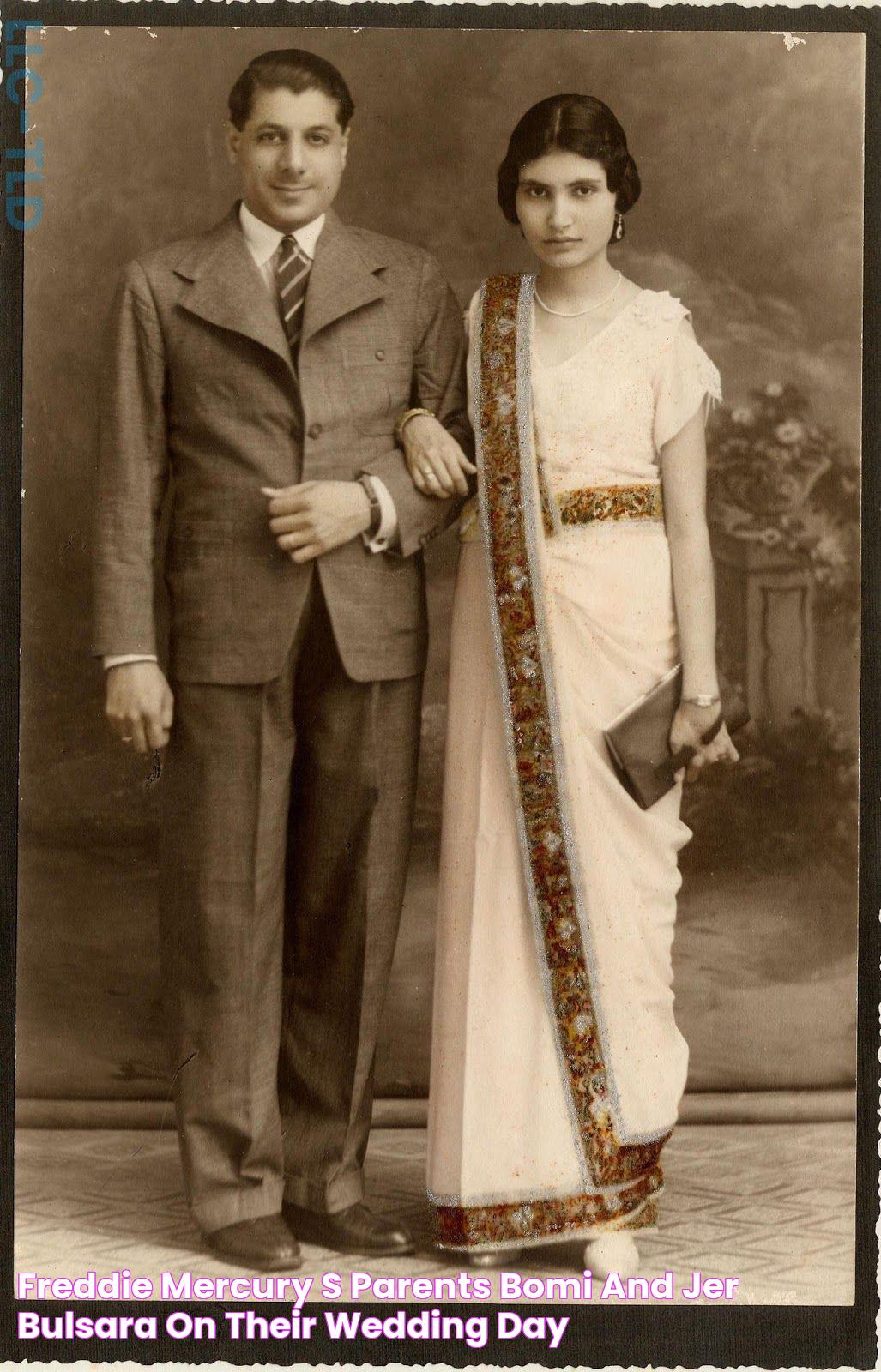 Freddie Mercury’s parents, Bomi and Jer Bulsara, on their wedding day