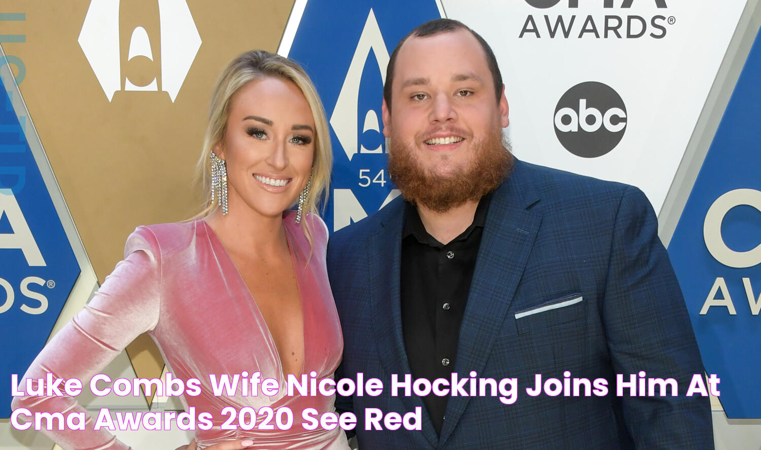 Luke Combs Wife Nicole Hocking Joins Him At Cma Awards 2020 See Red