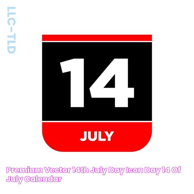 Premium Vector 14th july day icon day 14 of july calendar