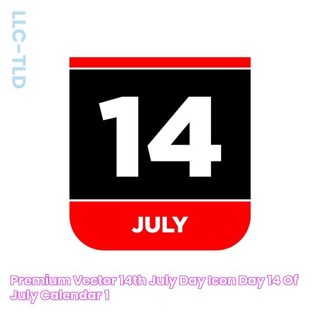 Premium Vector 14th july day icon day 14 of july calendar