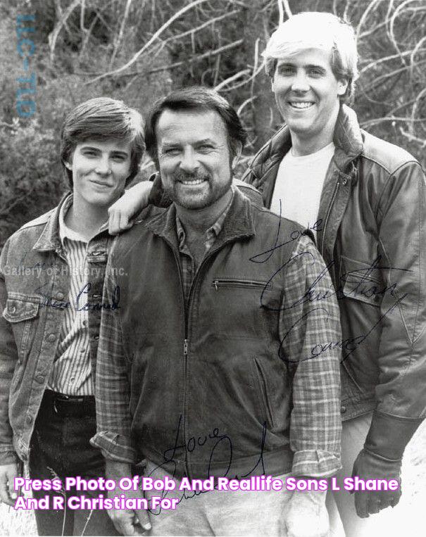 Press photo of Bob and reallife sons (l) Shane and (r) Christian for