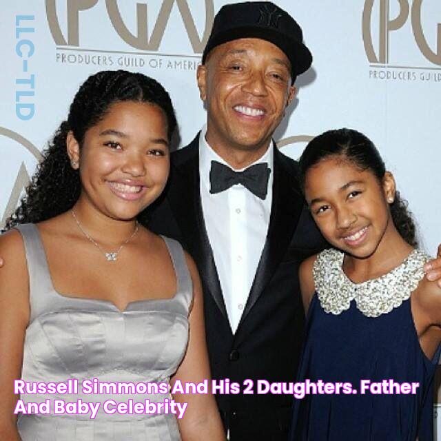 Russell Simmons and his 2 daughters. Father and baby, Celebrity