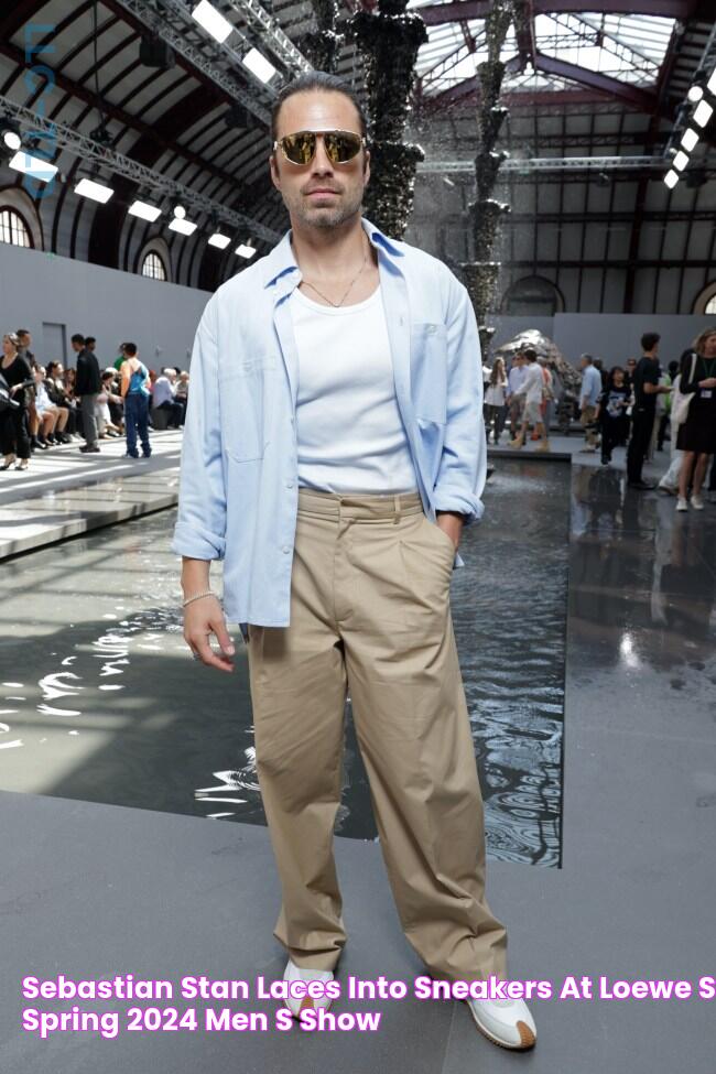 Sebastian Stan Laces into Sneakers at Loewe’s Spring 2024 Men’s Show