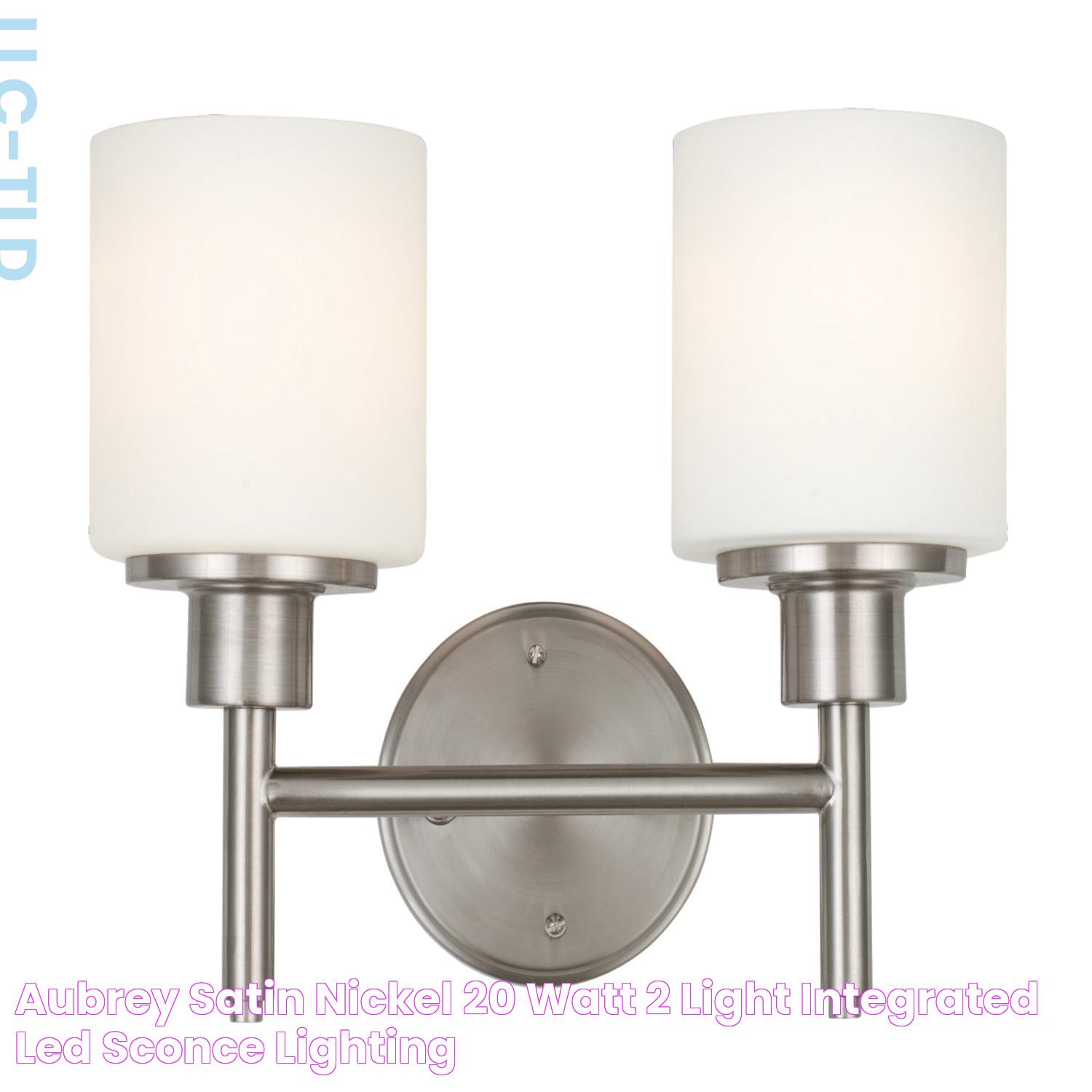 Aubrey Satin Nickel 20 Watt 2 Light Integrated LED Sconce ǀ Lighting