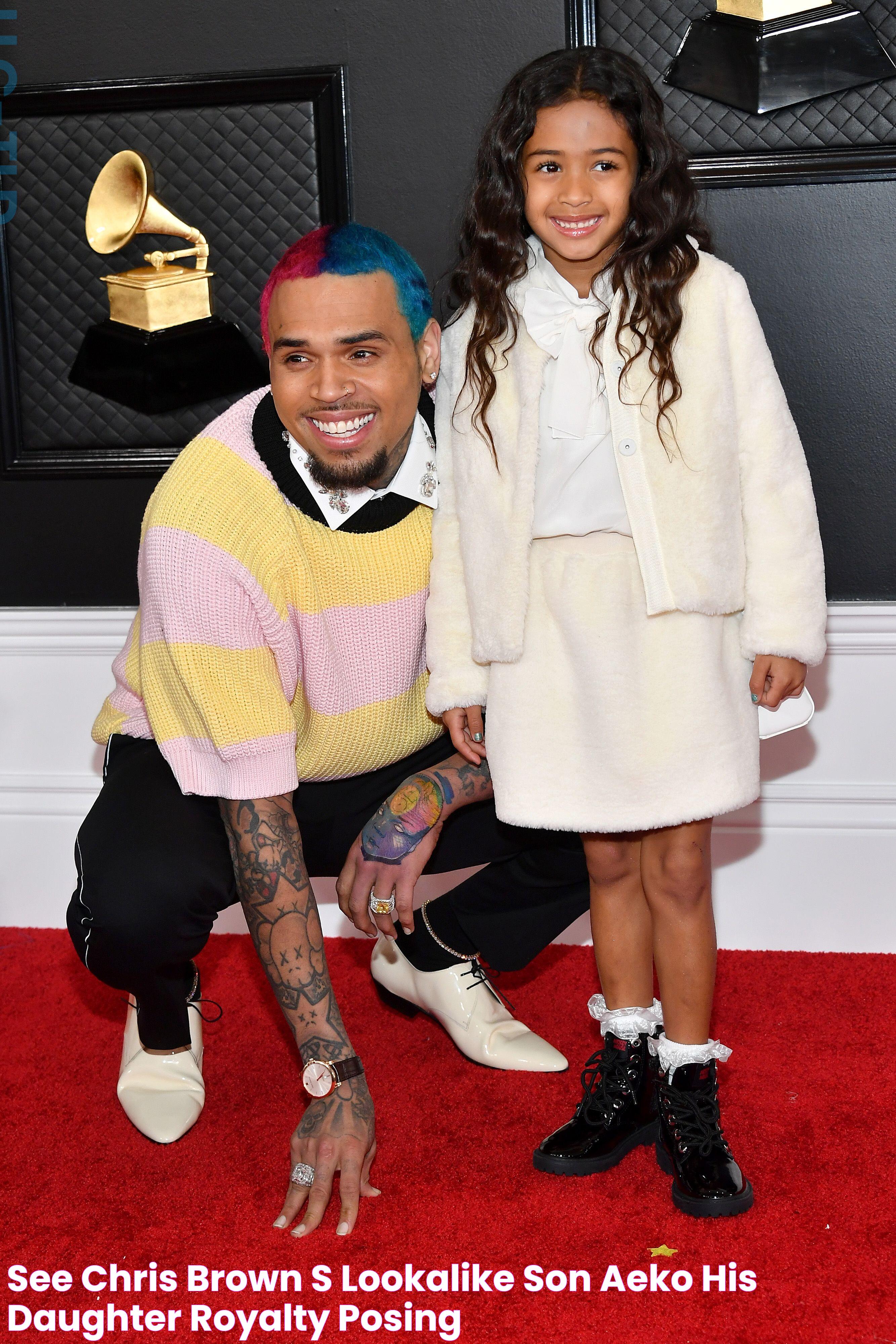 See Chris Brown's LookAlike Son Aeko & His Daughter Royalty Posing