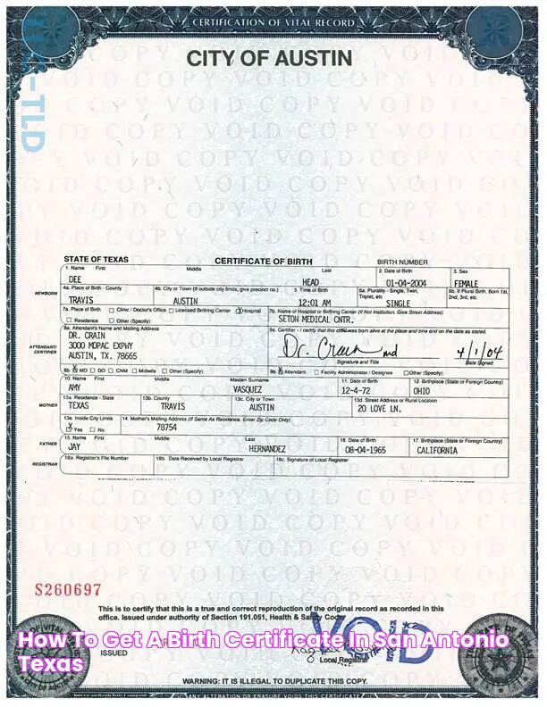 How to Get a Birth Certificate in San Antonio, Texas